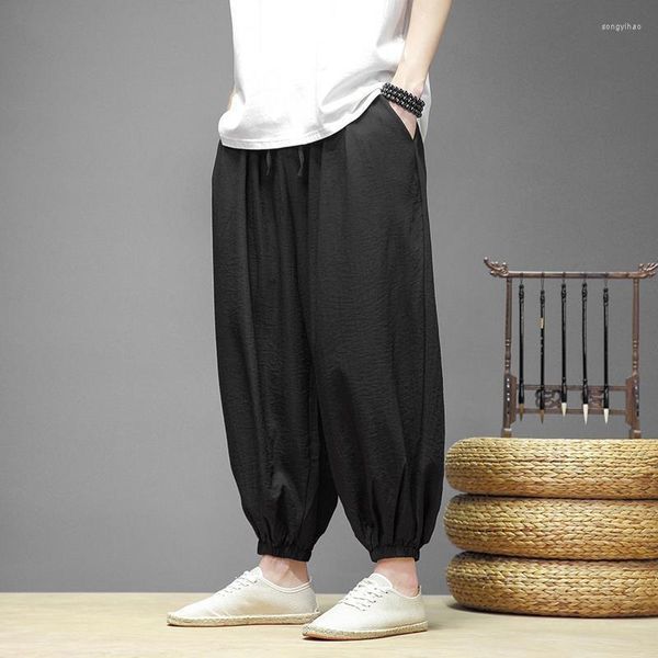 Pantaloni da uomo Vintage Uomo Harem Baggy Casual Pantaloni sportivi Pantaloni a gamba larga Pantaloni solidi Stile cinese Primavera Estate Pantalon