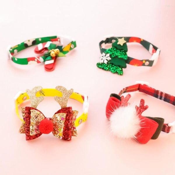 Collari per cani a sgancio rapido 6 stili decorativi alce albero di Natale paillettes collare per animali domestici decorazione accessori regalo