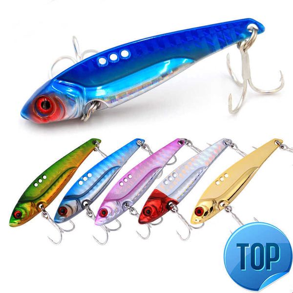 1 PCS Metal VIB 7G-15G/5CM-6.8 cm de pesca Lure Spoon Spinner Spinner Lure Crankbait Bass Artificial isca dura