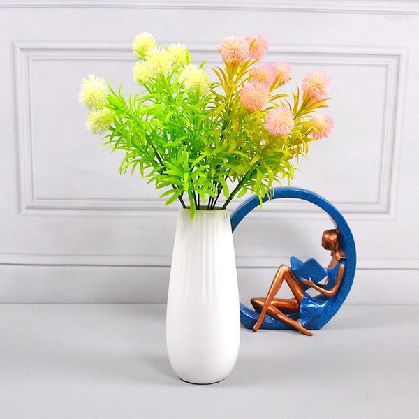 Flores decorativas 10 Bola de flores artificial de flor de cabeça de cabeça de cabeça Bola de leão de leão falsa decoração de casamento DIY DIY GIF Dia dos Namorados GIF