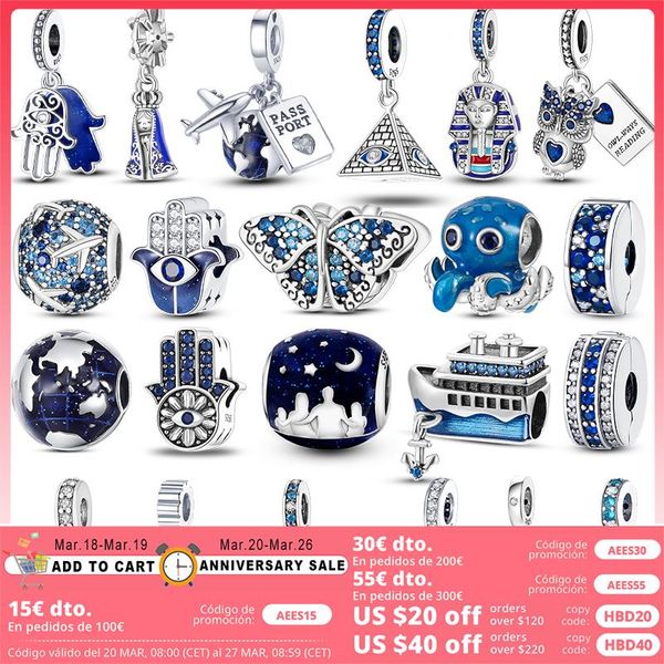 925 Siver Beads Charms for Pandora Charm Bracelets Designer для женщин морской черепахи Земля Сова