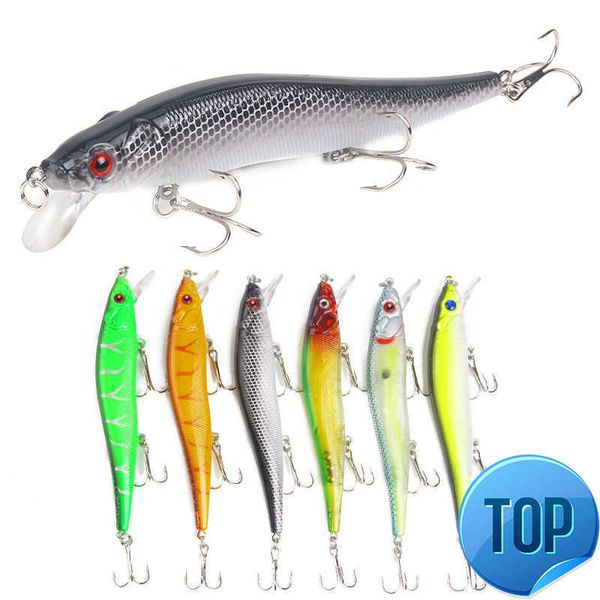 1 Teile/los Angeln Locken 3D Augen Schwimmende Minnow Aritificial Laser Wobbler 11,5 cm15g Kurbel Köder Hartplastik Angelgerät pesca