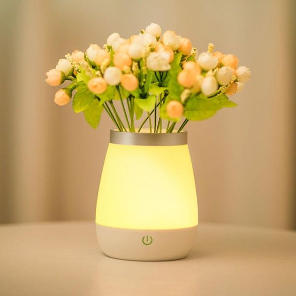 Настольные лампы ваза лампы прикроватные светодиоды искусственные цветы и вазы чилрен для гостиной домашней деко -деко -подарки