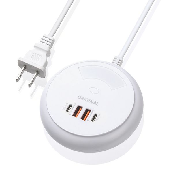 35 W Multi-Ladestation, kompakte 4-Port-USB-PD-Ladebuchse, tragbarer USB-C-Wandladegerät-Adapter, Touch-Nachtlicht für Telefone, Tablets mit Box