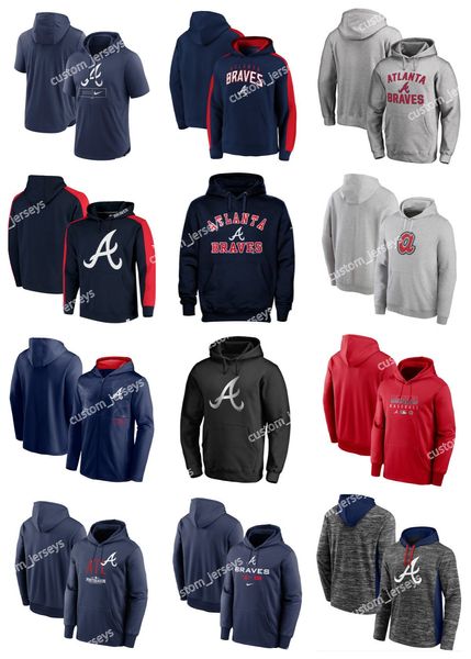 Atlanta''Braves''Hoodie Homens Mulheres Juventude Olive 2022 Saudação ao Serviço Therma Desempenho Pulôver Personalizado Jersey Baseball Hoodie