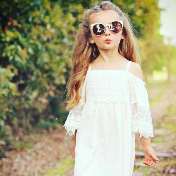 Vestidos de menina de 3 a 7 anos roupas de bebê casamento mini tutu branco adorável garotinhas de tule tule vestido de tule praia princesa