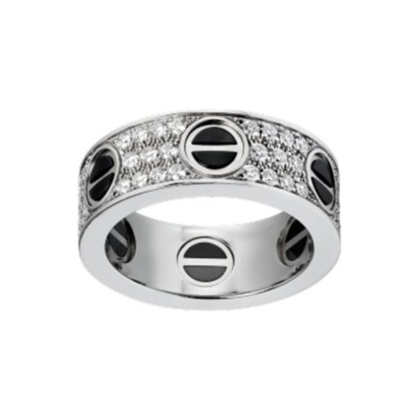 LOVE-Ring 5,5 mm Sterlingsilber Schwarzer Achat mit Diamanten für eine Designerin für einen Mann T0P-Qualität Offizielle Reproduktionen Luxus-Premium-Geschenke mit Box Premium-Geschenk 015