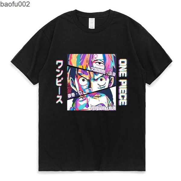 Herren T-Shirts Roronoa Zoro Luffy Manga T-Shirt Cosplay Unisex Kleidung Anime Harajuku Hot Funny One Piece Mode Sommer Streetwear T-Shirts W0322