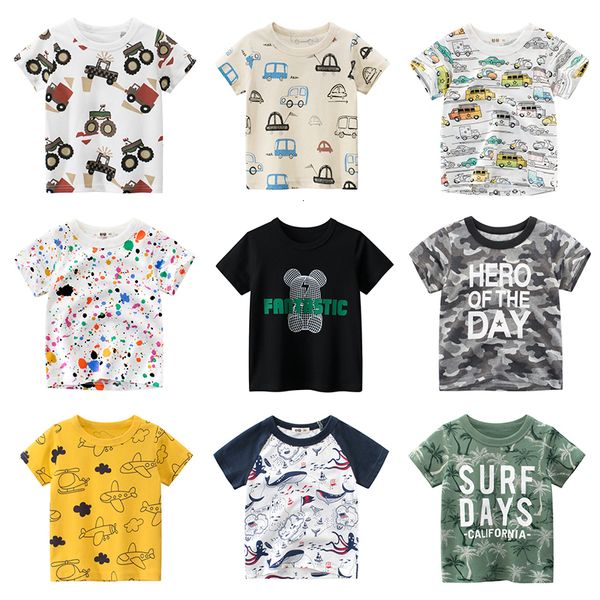 Magliette Cartoon Ragazzi Ragazze Bambini Car Print T Shirt per un ragazzo Bambini Estate Manica corta Maglietta in cotone Top Abbigliamento 28 anni 230322