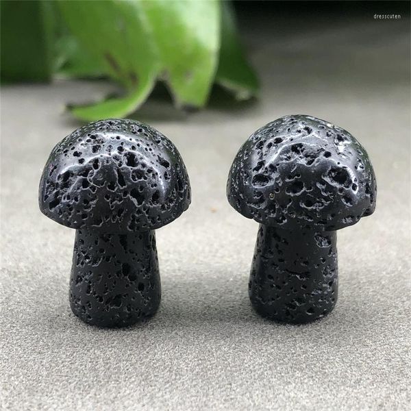 Figurine decorative 10 pezzi all'ingrosso cristallo naturale intaglio 2 cm pietra vulcanica raccolta di funghi regalo artigianale piccolo ornamento