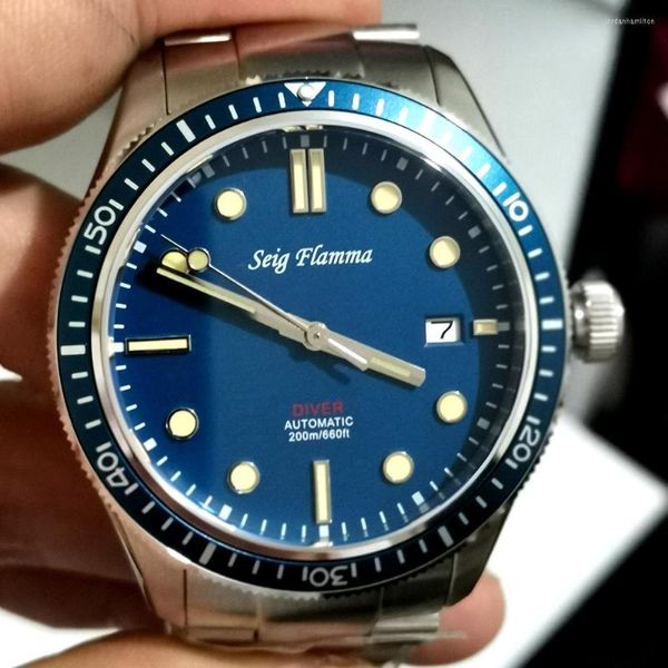 Principais relógios Top Brand Sports Watch Men Vintage Mecânica Mecânica NH35 200M Diver Relógios automáticos 42mm Sapphire luminous