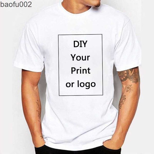 T-shirt da uomo personalizzate personalizzate fai-da-te Your Like Photo t per top tee uomo abbigliamento streetwear harajuku hip tshirt hop t-shirt divertente maschio W0322