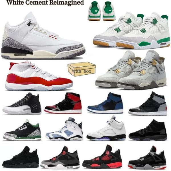 2024 Basketballschuhe 4S Frozen Moments White Cement Reimagined 11 Cool Grey 4 Red Thunder Pure Money Bred Black Cat University Blue White Oreo Dark Mocha 1s Trainer