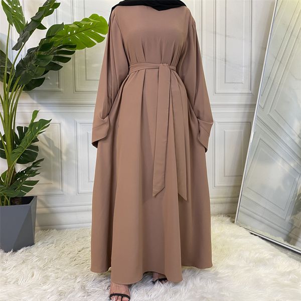Roupas étnicas de boa qualidade 9 cores roupas islâmicas muçulmana lisa nida abaya designs ramadã 230322