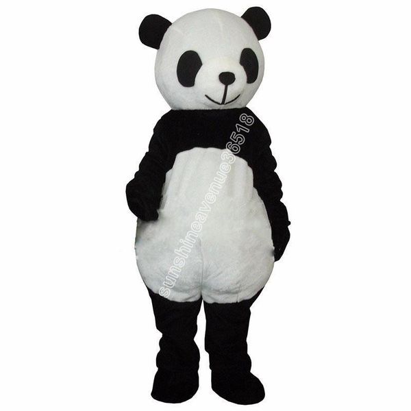 Novo traje de mascote de panda, personagem de anime de anime de desenho animado carnaval unissex adultos tamanho festa de aniversário de Natal