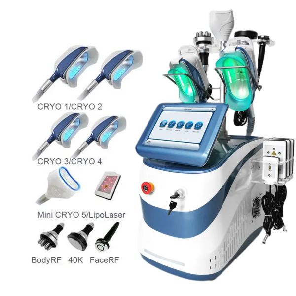 Articoli di bellezza Portatile 5 in 1 40K Cavitazione RF Vacuum Lipo Laser Fat Freeze Cryo Macchina dimagrante