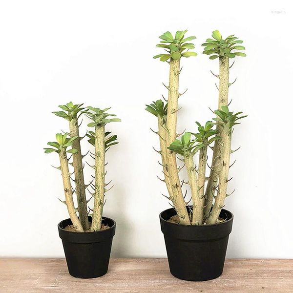 Flores decorativas de 50 cm de cacto cilíndrico artificial plantas plásticas tropicais raros raros artesanato de modelagem de adereços de escritório de escritório em casa