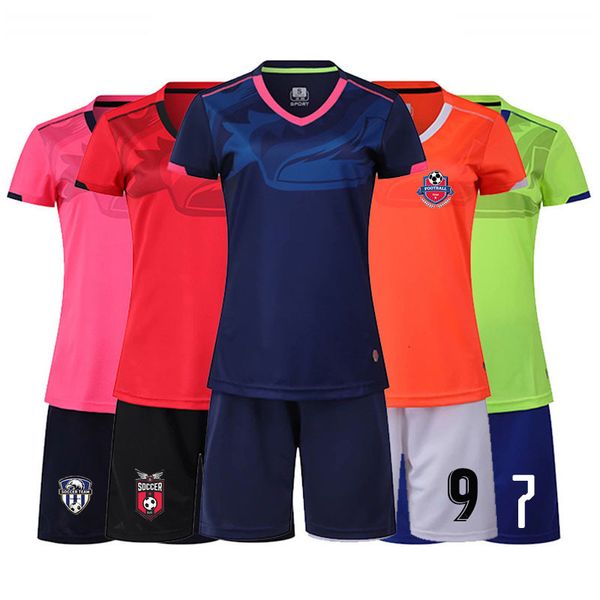 Conjunto de camisetas de futebol feminino para atividades ao ar livre Conjuntos de uniformes de treinamento de futebol para crianças Conjuntos de uniformes de treinamento de futebol feminino 230322
