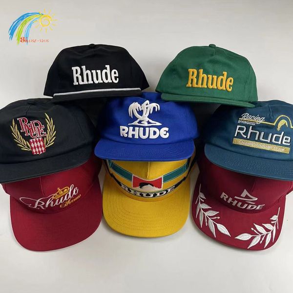 Rhude Ball Caps Yellow Rhude Racing Cap Designer Uomini Donne di alta qualità Mountain Rhude Cap Heavyweight Canvas Cappelli da baseball Cappelli da baseball Fashion Classic Trendy Brand 727