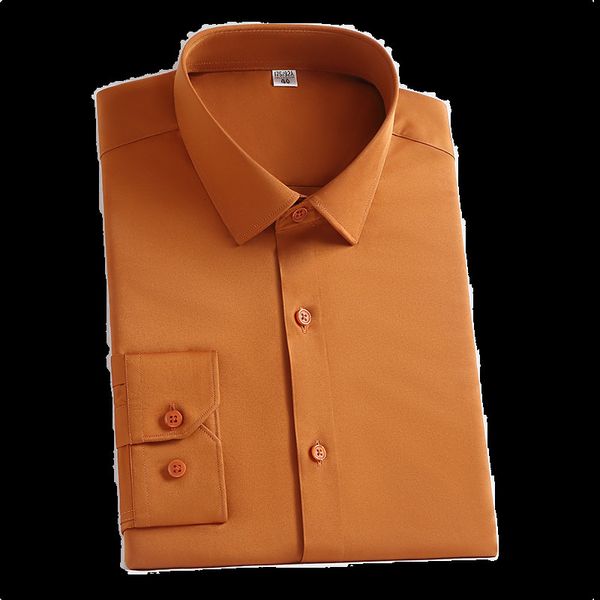 Camisas casuais masculinas homens formais camisa de manga longa elástica designer casual sólido camisas inteligentes estiram sólido slim fit camisas social roxo masculino blusa 230322