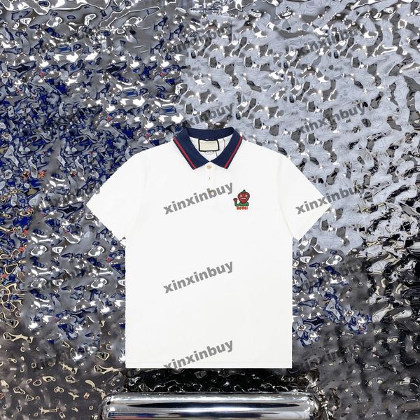 xinxinbuy T-shirt da uomo firmata 23ss Paris Tiger ricamo frutta cotone manica corta donna Nero Bianco blu rosso XS-L
