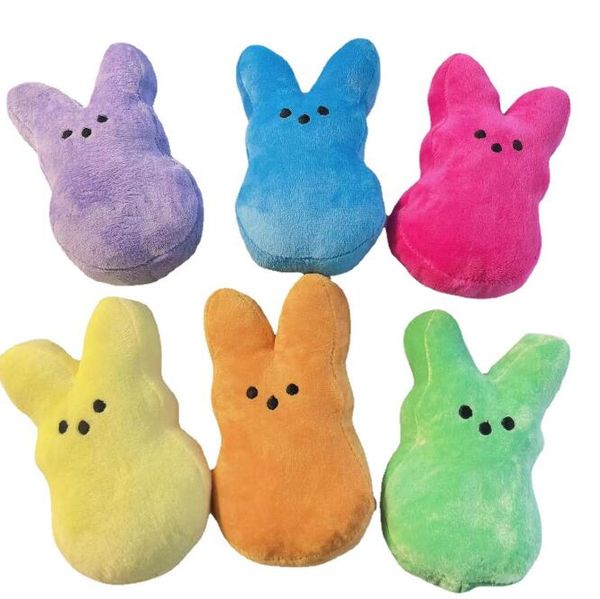 15cm Mini coniglietto di Pasqua Portachiavi bambola di peluche 6 colori Bambole di coniglio per bambini Giocattoli di peluche morbidi e carini Portachiavi