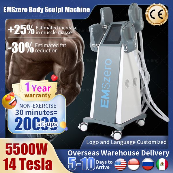 HIEMT EMS Neo Machine EMSzero Muscle Building Stimulator RF Slim Body Fat Burning Device 4 Handles /Pelvic Pads Opcional