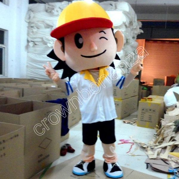 Costume da mascotte per ragazzo da baseball per adulti Costume da personaggio dei cartoni animati Abito da festa all'aperto di Natale Abbigliamento pubblicitario promozionale per adulti