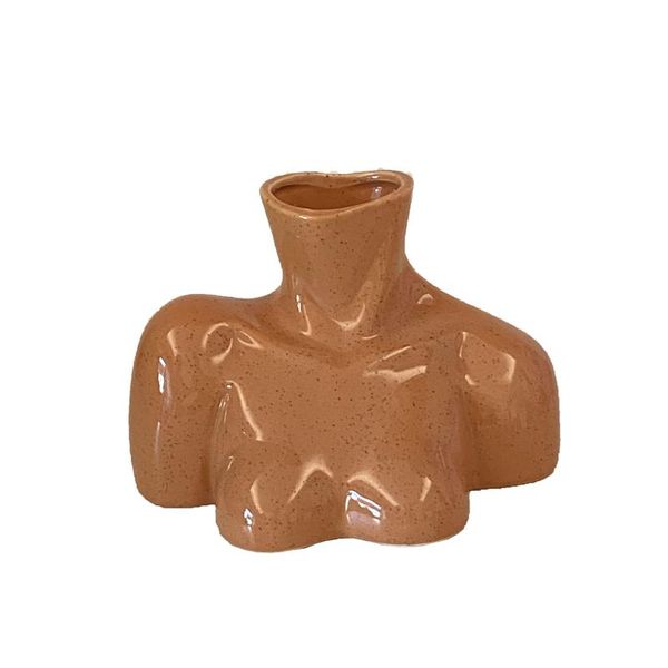 Vasi Ceramica creativa Vaso Astratto Corpo umano Mezzo busto Nudo Arredamento artigianale Composizione floreale Decorazione domestica moderna