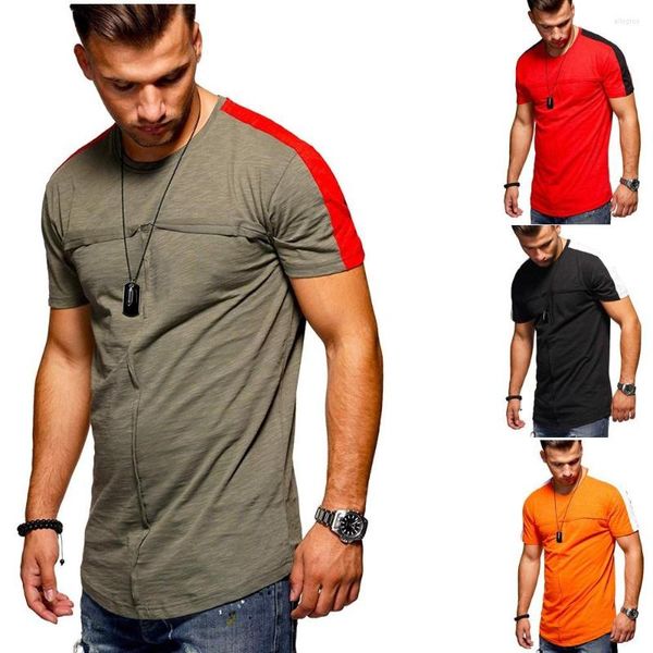 Camisetas masculinas Artigo 2023 Verão feitiço Big Yards Men T-shirt Cor de personalidade combinando moda com mangas curtas