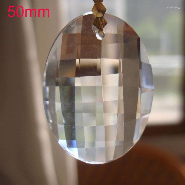 Lustre cristal 100pcs/lote 50mm k9 peças de corte transparentes pingentes em forma de ovo prismas