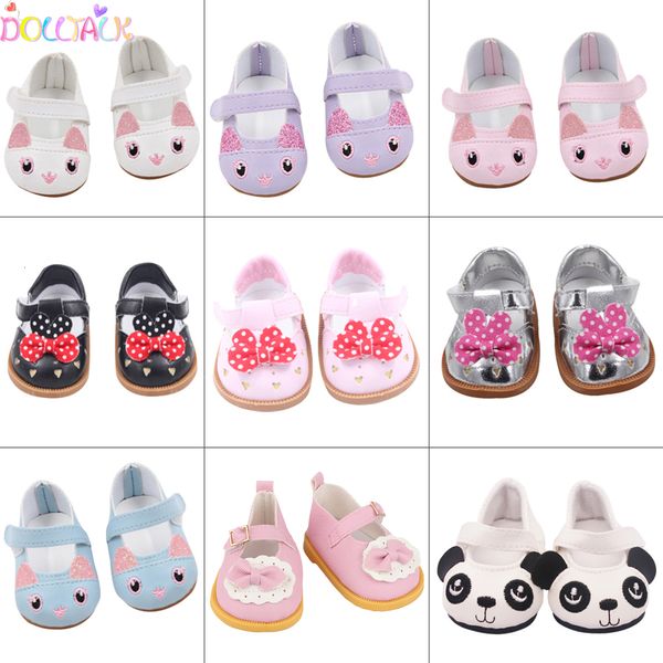 Puppenzubehör Schuhe 7 cm süße Schleife Cartoon Totenkopf Mini für 18 Zoll amerikanisches 43 cm Baby Bron s Mädchenspielzeug 13 BJD OG Stiefel 230322