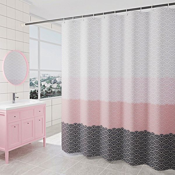 Tende da doccia Tenda da doccia impermeabile Poliestere geometrico nordico Tende da bagno Vasca da bagno a prova di muffa Copertura da bagno con ganci Decorazioni per la casa 230322