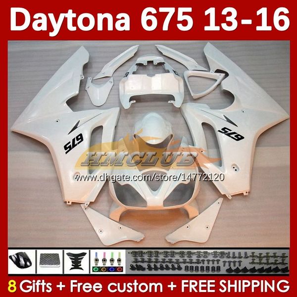 Carene MOTO per Daytona 675 675R 2013-2016 Carrozzeria Daytona675 Bodys 166No.59 Daytona 675 R 13 14 15 16 2013 2014 2015 2016 Kit carenatura moto OEM bianco lucido