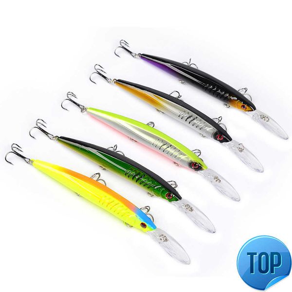 1pcs 12.5g15.2cm Minnow Fishing Lure Wobbler Crank 3D Eyes Plastic Artificial Hard Isores Peche Bass Trolling Pike Lures