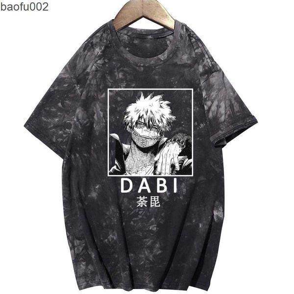 T-shirt da uomo Anime My Hero Academia Dabi T-shirt stampata T-shirt stile Harajuku Top T-shirt casual unisex allentata W0322