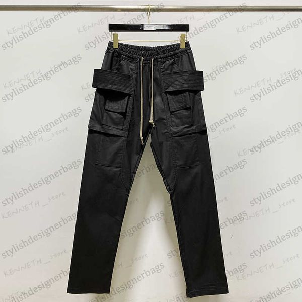 Calças masculinas SUBHUMAN Clássico e versátil trabalho de locomotiva jeans revestido de cera de anel duplo para homens T230322
