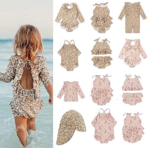 Roupas conjuntos de roupas Brand Baby Girls Swimmings Swimming Wear Flores Crianças Kawaii BC Sr. Tao Rous