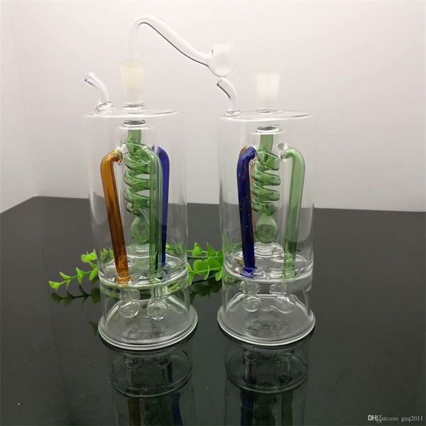 Wasserpfeifen Farbige Multi-Klauen-Drahttrennwand, geräuschlose Glaswasserflasche, Glasbongs, Ölbrennerglas