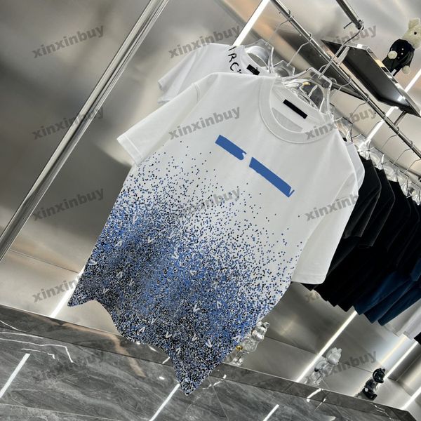 Xinxinbuy Männer Designer T-Shirt T-Shirt 23SS Paris Gradientenstar Sky Print Kurzärmel Baumwolle Frauen Schwarz weiß blau rot s-2xl