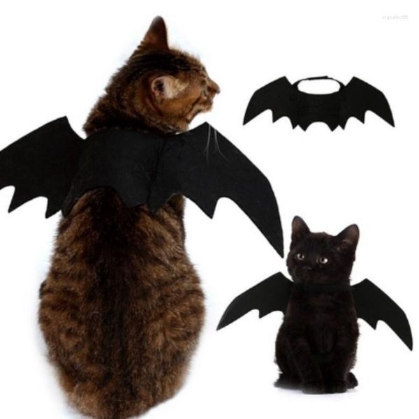 Kedi Kostümleri Pet Cadılar Bayramı Cosplay Kostüm Köpekler için Kediler Köpek yavru yavru kedi Siyah Yarasa Kanatları