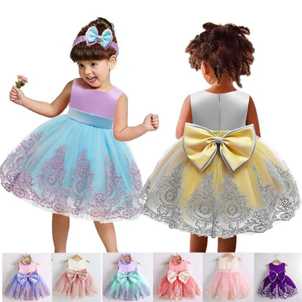 Meninas bebês vestidos de médio crianças vestido princesa renda contraste cor 2023 primavera no verão vestido de crianças roupas 0-7t 27 estilos