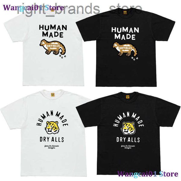 Wangcai01 Erkek Tişörtleri İnsan Yaptı Alls Tiger Head Wolf Pamuk Nefesli Erkek Kadın T-Shirt 0322H23