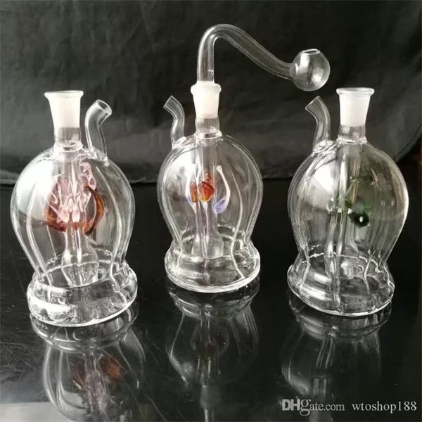 Glasquallenvasenform Glaswasserpfeife Rauchpfeifen Perkolator Glasbongs Ölbrenner Wasserpfeifen Bohrinseln Rauchen mit Tropfer