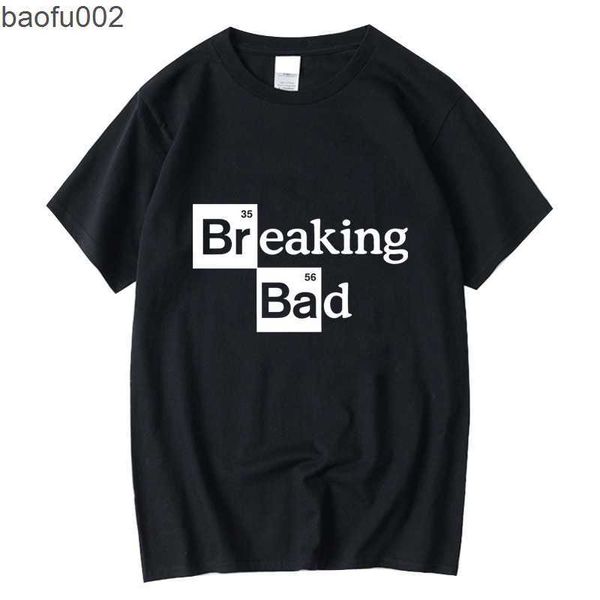 T-shirt da uomo XIN YI T-shirt da uomo di alta qualità 100% cotone O Collo Heisenberg T-shirt da uomo manica corta Casual Breaking Bad Stampa T-shirt da uomo W0322