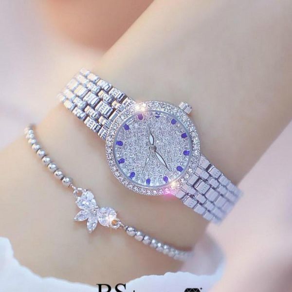 Armbanduhren Bee Sister Diamant Quarz Armband Uhren Frau Rose Gold Damen Stahl Wasserdichte Armbanduhr Kristall Einzigartige Armbanduhren
