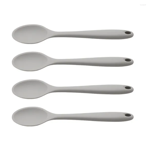 Set di stoviglie 4 cucchiai in silicone Riso Ramen giapponese Cucchiaio da cucina antiaderente per mescolare zuppa retrò