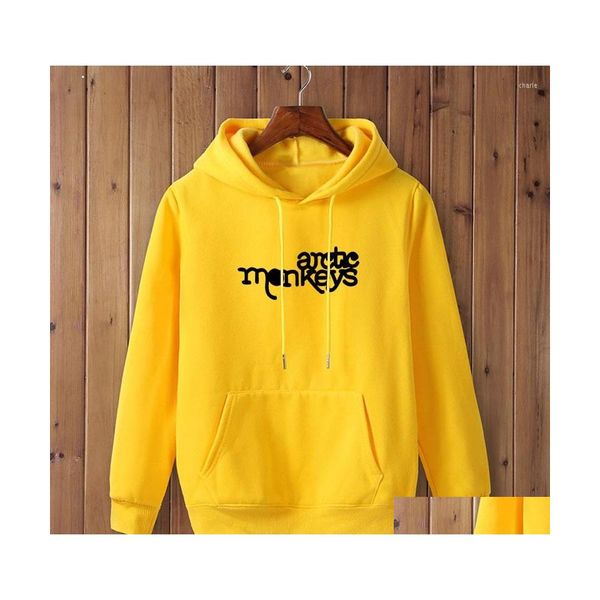 Erkek Hoodies Sweatshirts Erkek Sonbahar Kış Arctic Maymunlar Baskılı Polar Uzun Kollu Plovers Erkek Hip Hop Kaykay Damlası Dh20o