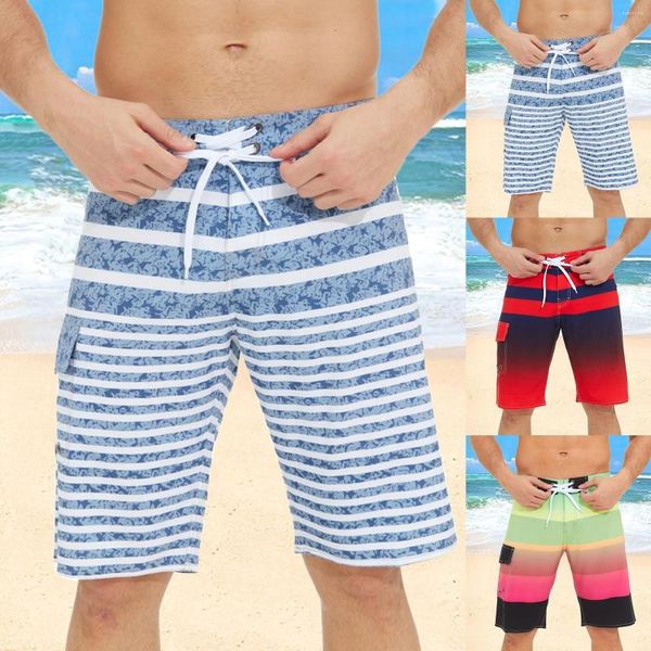 Shorts masculinos de primavera e verão masculinos cor de retalhos de coloração masculina troncos de made