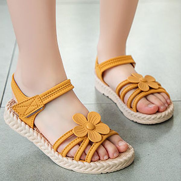 Primi camminatori Fashion Princess Flower Sandali estivi per bambini Scarpe da spiaggia per bambini grandi Sandalo per studentessa bambina 3 4 5 6 7 8 9 10 11 12 Anno 230323